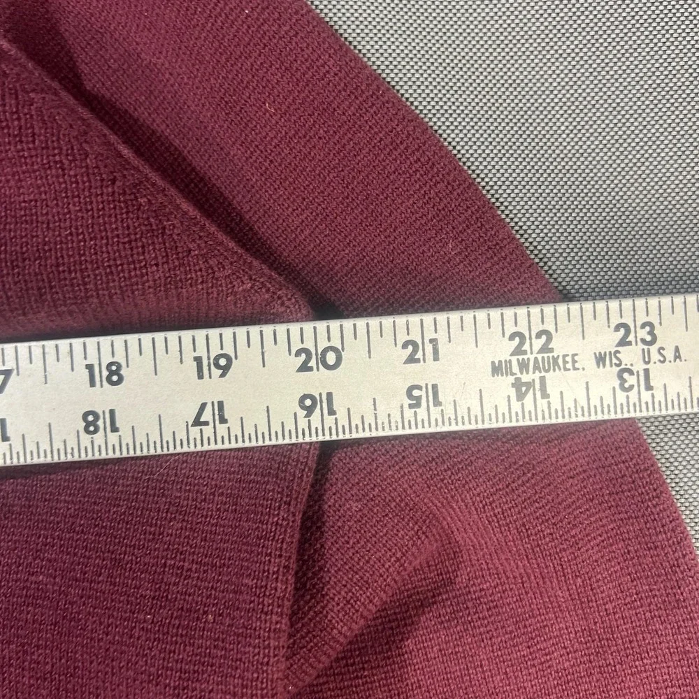 IZOD Y2K Quarter Snap Sweater Mens M Burgundy Maroon 100% Cotton Pullover